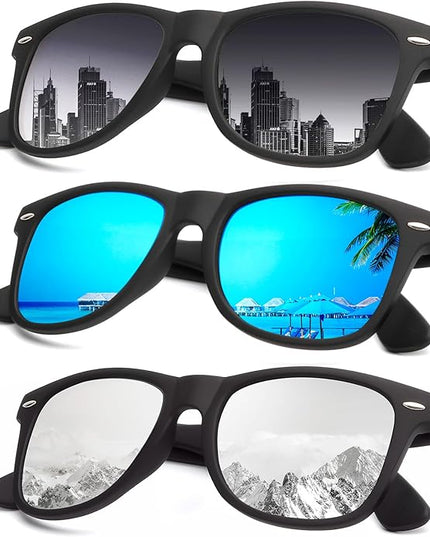 KALIYADI Sunglasses Men Polarized Sunglasses for Men Women Unisex Semi-Rimless Frame Retro Driving Sun Glasses UV Blocking