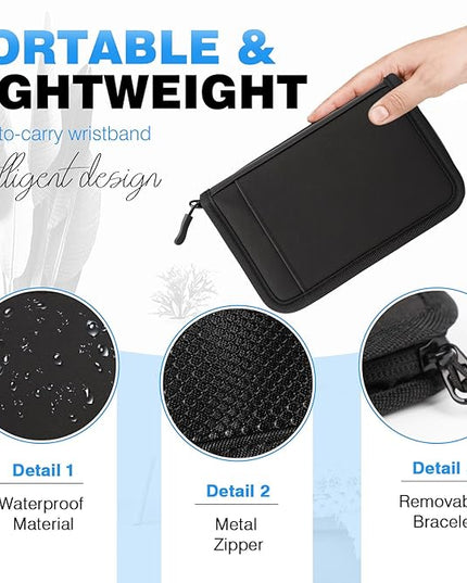 Single Passport Holder for Travel, RFID Travel Document Organizer for Women Waterproof Passport Wallet Men Portable Case for Cards, Boarding Pass, ID, Money, Tickets with Zipper