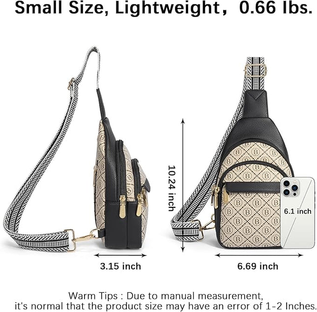 BOSTANTEN Small Sling Bag for Women Leather Crossbody Bags Fanny Pack Chest Bag for Travel