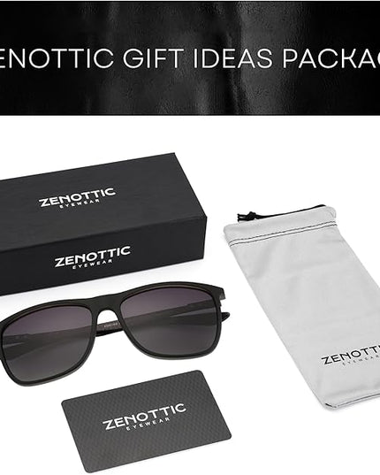 ZENOTTIC Square Polarized Sunglasses for Men Ultralight Carbon Fiber Sun Glasses Driving Fishing Golf Sports UV400 Protection