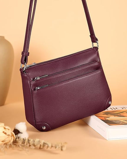 WESTBRONCO Crossbody Bags for Women, Medium Size Shoulder Handbags, Satchel Purse with Multi Zipper Pocket