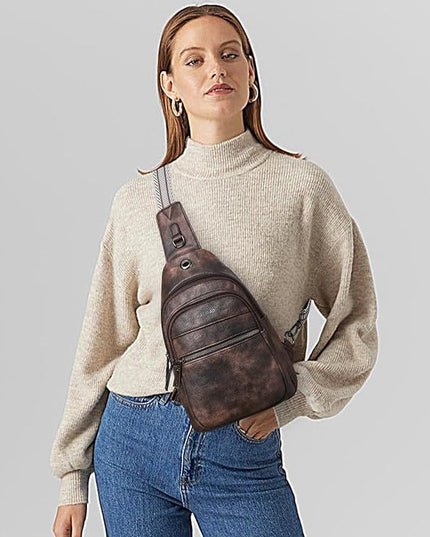 Sling Bag For Women Faux Leather Small Casual Daypack Backpack Fanny Pack Crossbody Chest Bags Purse
