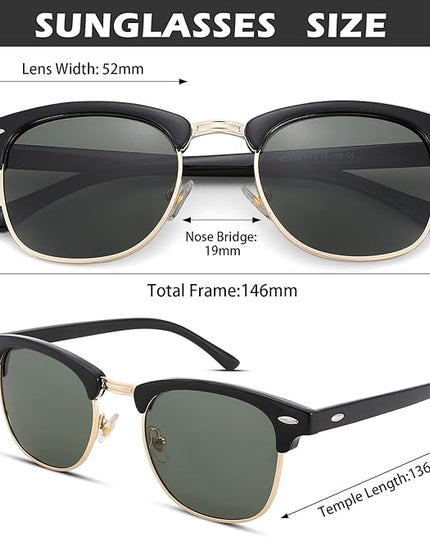 Pro Acme Semi-Rimless Polarized Sunglasses UV 400 Protection for Women Men
