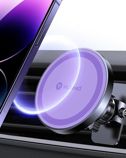 VICSEED for MagSafe Car Mount [Upgraded Strongest Magnet Power] Magnetic Phone Holder for Car Vent 360 Adjustable Magnetic Phone Mount for iPhone 17 Pro Max 16 15 14 13 12 Plus Mini, Purple