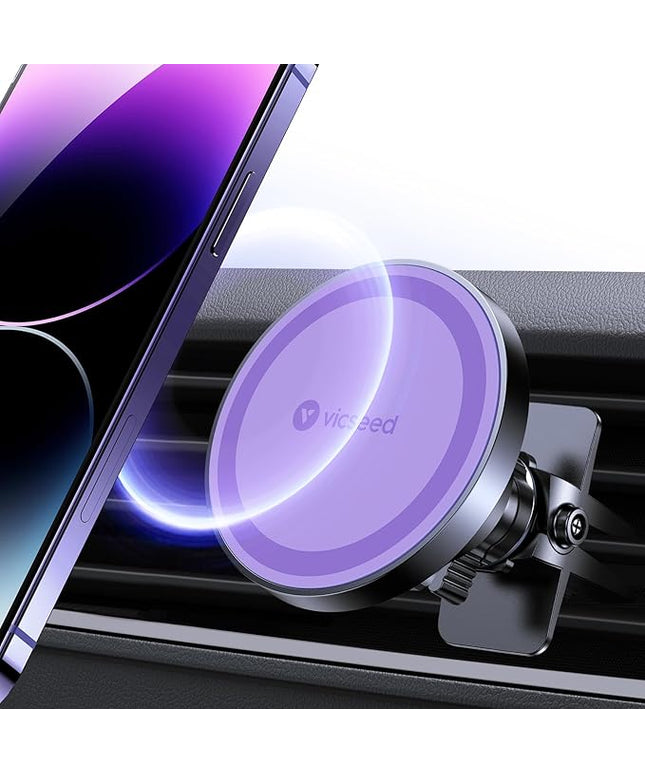 VICSEED for MagSafe Car Mount [Upgraded Strongest Magnet Power] Magnetic Phone Holder for Car Vent 360 Adjustable Magnetic Phone Mount for iPhone 17 Pro Max 16 15 14 13 12 Plus Mini, Purple