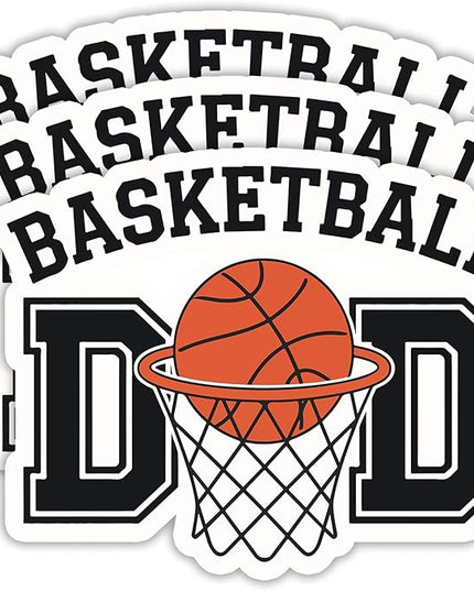 (3PCS) Basketball Dad Stickers – Waterproof Vinyl Decals for Laptops, Tumblers, Water Bottles – Sports Design for Fathers, Players, Coaches – 3 x 2.4 Inch