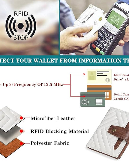 FALAN MULE Small Wallet for Women Leather Bifold Compact RFID Blocking with ID Window