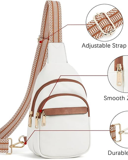BOSTANTEN Small Sling Bag for Women Leather Crossbody Bags Fanny Pack Chest Bag for Travel