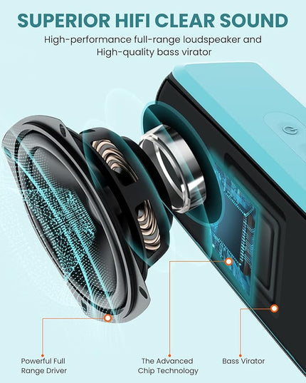 LENRUE Bluetooth Speaker,Wireless Portable Speakers with TWS, 16H Playtime,Loud Clear Sound for Home,Travel and Outdoor,Handfree Calls Compatible with for iPhone (Powder Blue)