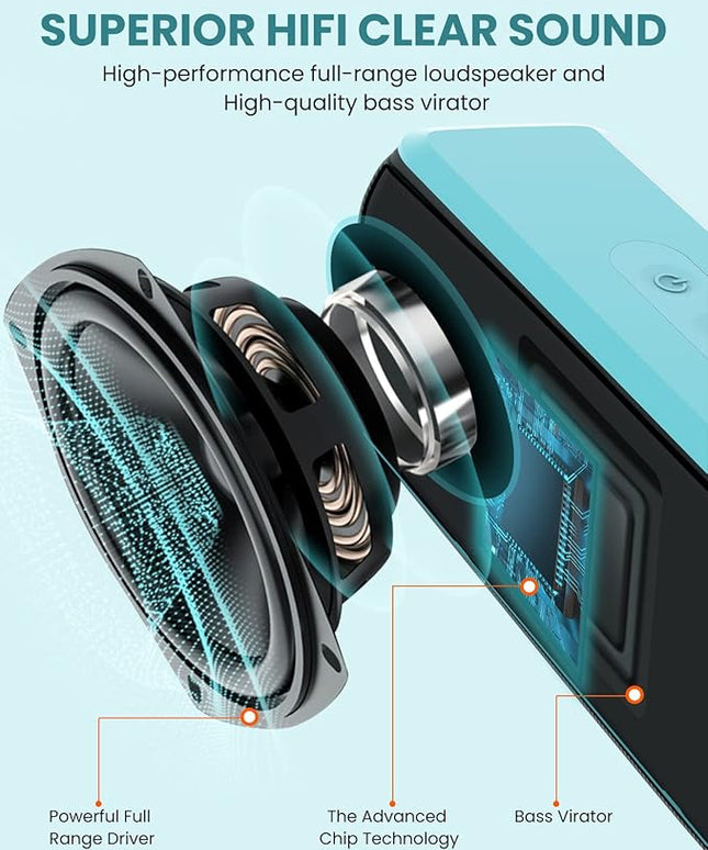 LENRUE Bluetooth Speaker,Wireless Portable Speakers with TWS, 16H Playtime,Loud Clear Sound for Home,Travel and Outdoor,Handfree Calls Compatible with for iPhone (Powder Blue)