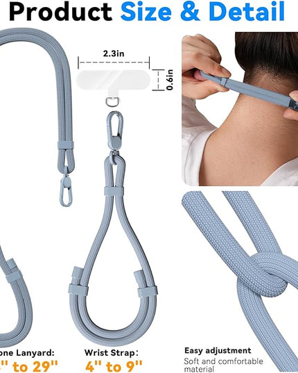 4 Pack Phone Lanyard & Wrist Strap, Cell Phone Lanyard for Around The Neck Adjustable Phone Strap for Most Smartphones