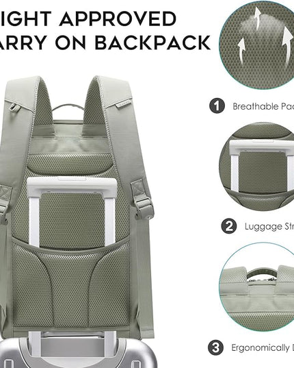 BANGE Commute backpack can hold 15.6 inch laptop,Flight approved carry on backpack for men and woman