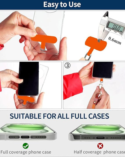 Stretchy Phone Lanyard Tether, 2 Pack Phone Leash Anti-theft Phone Strap for Anti-drop Outdoor Hiking Cycling Climbing Universal for Most Cell Phones, Orange