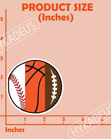 (3Pcs) Sports Ball Stickers, Baseball Basketball Football Mixed Ball Sticker, Waterproof Vinyl Decals for Water Bottle, Tumbler, Laptop, Phone Case, Scrapbooking, Sport Lovers, 3" x 3"