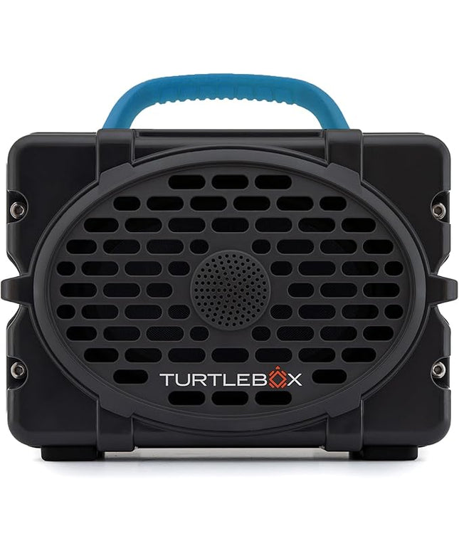 Turtlebox Original Gen 3: Portable Outdoor Bluetooth Speaker – Ultra-Loud (120dB), Waterproof (IP67), Rugged, Impact-Resistant, 3-Day Battery | Party Mode: Unlimited Pairing Stereo, Gray/Electric Blue