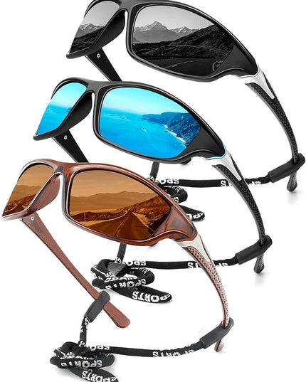 KALIYADI 4 Pack Polarized Sunglasses-Men Sports Sun-glasses: Mens Sunglasses UV Protection for Fishing Driving Cycling