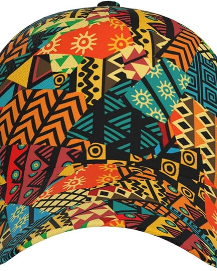 African Ethnic Tribal Style Baseball Cap for Men Women, Fashion Adjustable African Hat Casual Trucker Hats Sun Caps