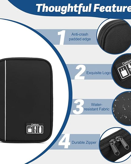 Electronic Organizer Travel Case, All-in-One Portable Cable Organizer Bag for Storage, Cord Organizer Tech Accessories for Cables, Chargers, Power Bank, Flash Drive, SD Card