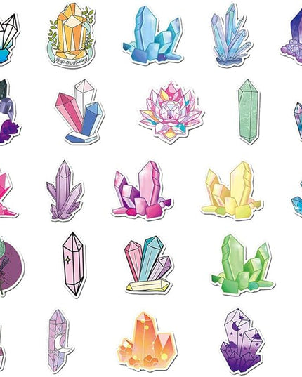 Unique Crystal Vinyl Stickers, 50 PCS Waterproof Gemstone Decals for Laptops, Scrapbooking, Notebooks, Water Bottles, Suitcases, Phones & DIY Decor