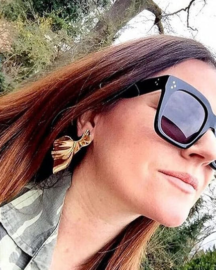 Vintage Women Oversized Sunglasses Designer Luxury Square Sun Glasses UV400 Protection Flat Lens