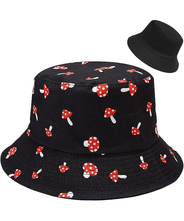 XYIYI Cute Bucket Hat Beach Fisherman Hats for Women, Reversible Double-Side-Wear