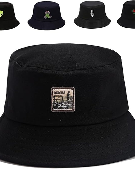 Cotton Bucket Hat for Women Men Summer Travel Sun Beach Bucket Cap, Unisex Outdoor Fisherman Hat