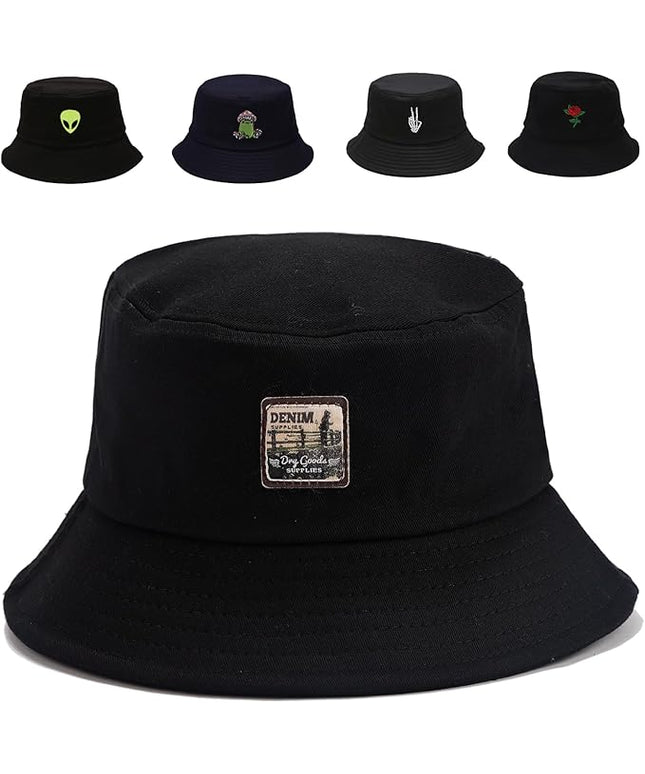 Cotton Bucket Hat for Women Men Summer Travel Sun Beach Bucket Cap, Unisex Outdoor Fisherman Hat