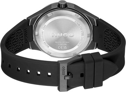 HUGO #LIT for HIM Men's 3H Quartz Silicone Wristwatch - Water Resistant up to 5ATM/50 Meters, Fun, Colorful and Easy to Wear