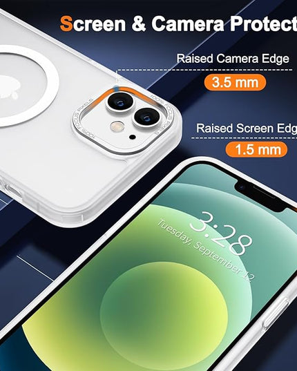 Hython Case for iPhone 12 Case Magnetic Translucent Matte Phone Cases 6.1" [Compatible with MagSafe] Thin Slim Fit Shockproof Bumper Hard Protective Cover for Women Men Girls, Frosted White