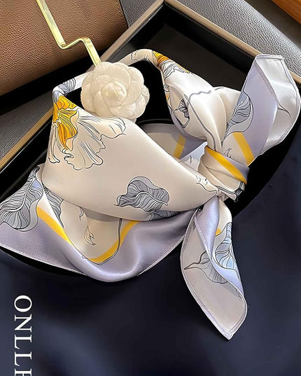 100% Mulberry Silk Scarf for Women Hair Lightweight Square Neckerchief Wrap For Head Scarves 21"