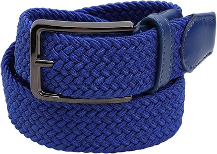 Falari Men Women Multicolored Elastic Stretch Braided Belt Canvas Fabric Woven No Holes Belt