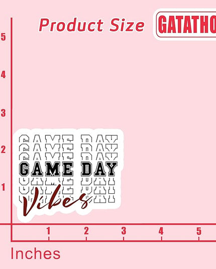 (3PCS) Game Day Vibes Football Sticker Decals Football Accessories Football Lover, Waterproof Vinyl Decal for Laptop Mug Tumbler Scrapbook Water Bottle Phone Case, Size 3" x 2.6 "