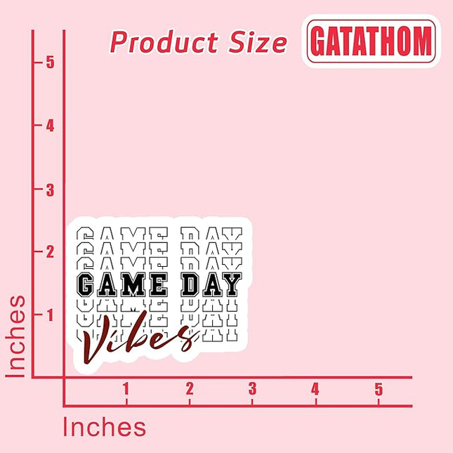 (3PCS) Game Day Vibes Football Sticker Decals Football Accessories Football Lover, Waterproof Vinyl Decal for Laptop Mug Tumbler Scrapbook Water Bottle Phone Case, Size 3" x 2.6 "