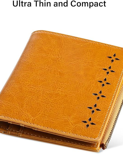 Lavemi Ultra Thin Small Compact Leather Womens Girls Wallets RFID Blocking Credit Card Holder for Women