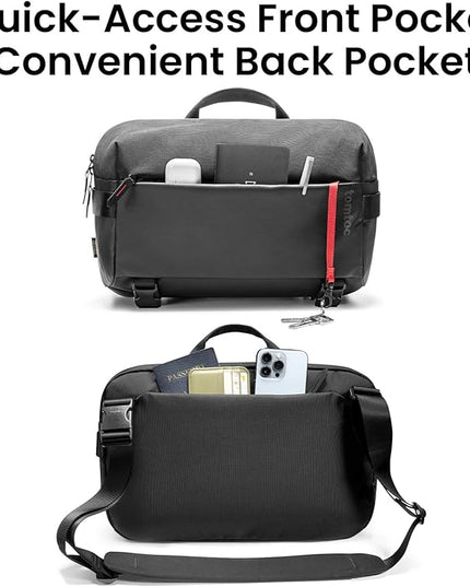 tomtoc Compact EDC Sling Bag 3L-10L, Minimalist Crossbody Bag Chest Shoulder Pack for Men Women, X-pac/Recycled Polyester