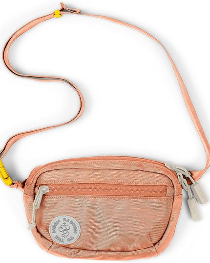Baboon to the Moon Fanny Pack Mini 1.5L Compact Waist Bag Water Repellent Crossbody Belt Bag Lightweight Travel Everyday Bag for Men Women, Sunset Coral