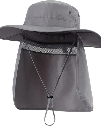 Home Prefer UPF50 Mens Sun Hat with Neck Flap Quick Dry UV Protection Cap Womens Wide Brim Fishing Hat Neck Flap Beach Garden