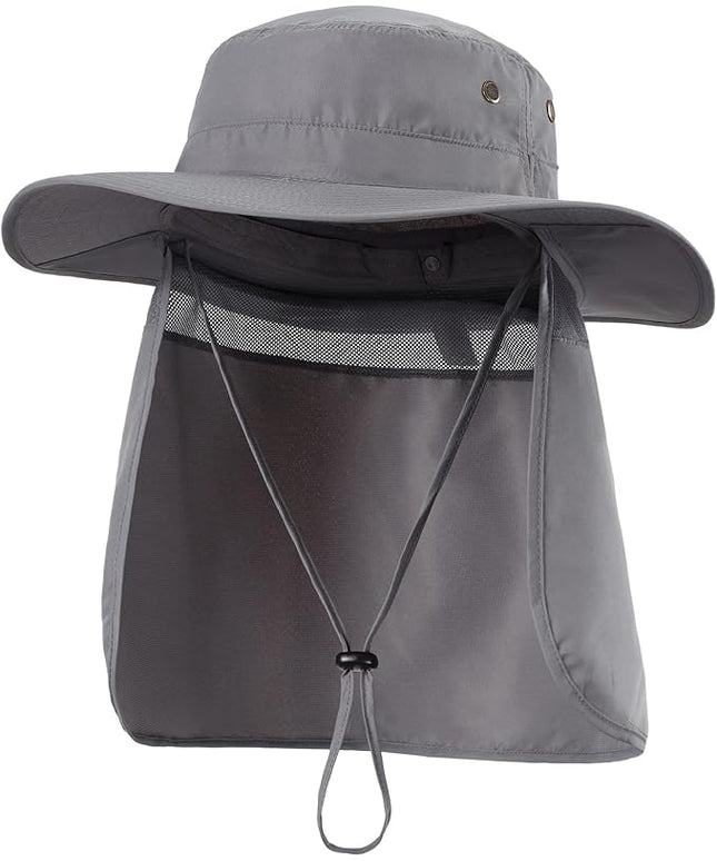 Home Prefer UPF50 Mens Sun Hat with Neck Flap Quick Dry UV Protection Cap Womens Wide Brim Fishing Hat Neck Flap Beach Garden