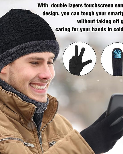 Sureio 60 Pcs Homeless Beanies Hat Scarf Glove Set Bulk Winter Knitted Beanies Gloves Scarf Socks for Homeless Care Package