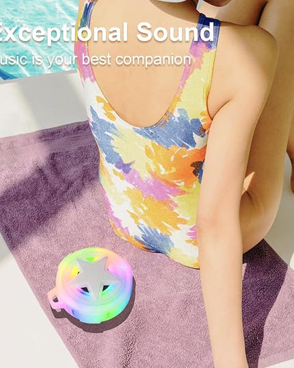 EBODA Bluetooth Shower Speaker, IP67 Waterproof Portable Speakers, Floating, TF Card, Small Outdoor Speaker with LED Light, True Wireless Stereo for Bike, Beach, Paddle Board, Kayak, Pool, Gifts