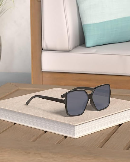 Dollger Oversized Square Sunglasses for Women Big Large Wide Fashion Shades for Men UV Protection Unisex