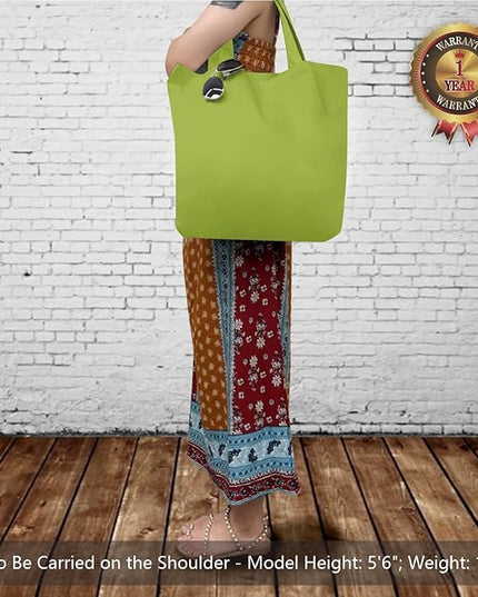 TOPDesign 1-Pack Super Strong Large 12oz Cotton Canvas Tote Bag, Reusable Grocery Shopping Cloth Bag, Fashionable Two-Tone Tote for Crafts, DIY Your Creative Designs