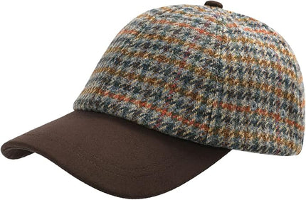 BOTVELA Wool Baseball Cap for Men Adjustable Unstructured Tweed Hat