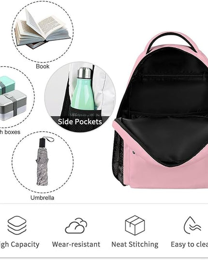 Fashion Pink Backpack Lightweight Large Capacity Laptop Daybag for Travel Work