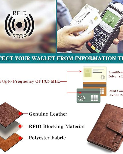 FALAN MULE Small Wallet for Women Leather Bifold Compact RFID Blocking Small Womens Wallet Purse
