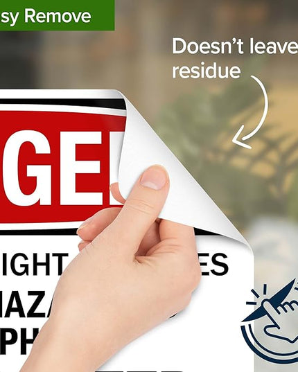 Danger Flashing Red Light Indicates Potential Hazardous Atmosphere Do Not Enter Sign, 10x7 Inches, 4 Mil Vinyl Decal Stickers Weather Resistant, Made in USA by My Sign Center