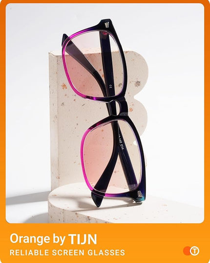 TIJN Blue Light Blocking Glasses for Women Men Clear Frame Square Nerd Eyeglasses Anti Blue Ray Computer Screen Glasses