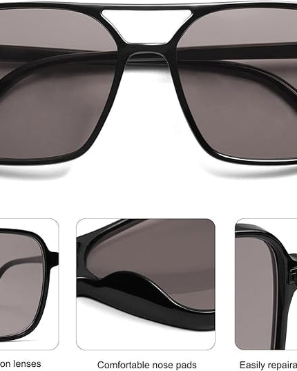 SOJOS Trendy Vintage Aviator Square Sunglasses For Womens Mens Retro 70s UV400 Women Sun Glasses SJ2327