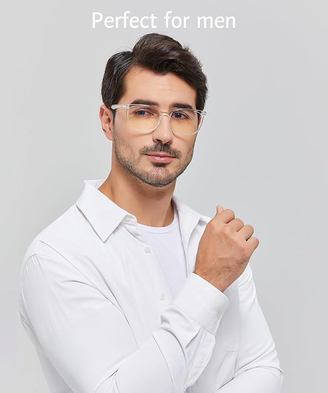 ANRRI Blue Light Glasses Men Women Transparent Blue Light Blocking Computer Glasses Anti Eyestrain Lightweight Clear Frame