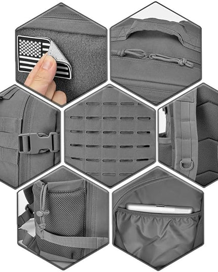 QT&QY 25L/45L Military Tactical Backpack For Men Molle Daypack 3 Day Bug Out Bag Hiking Rucksack With Bottle Holder